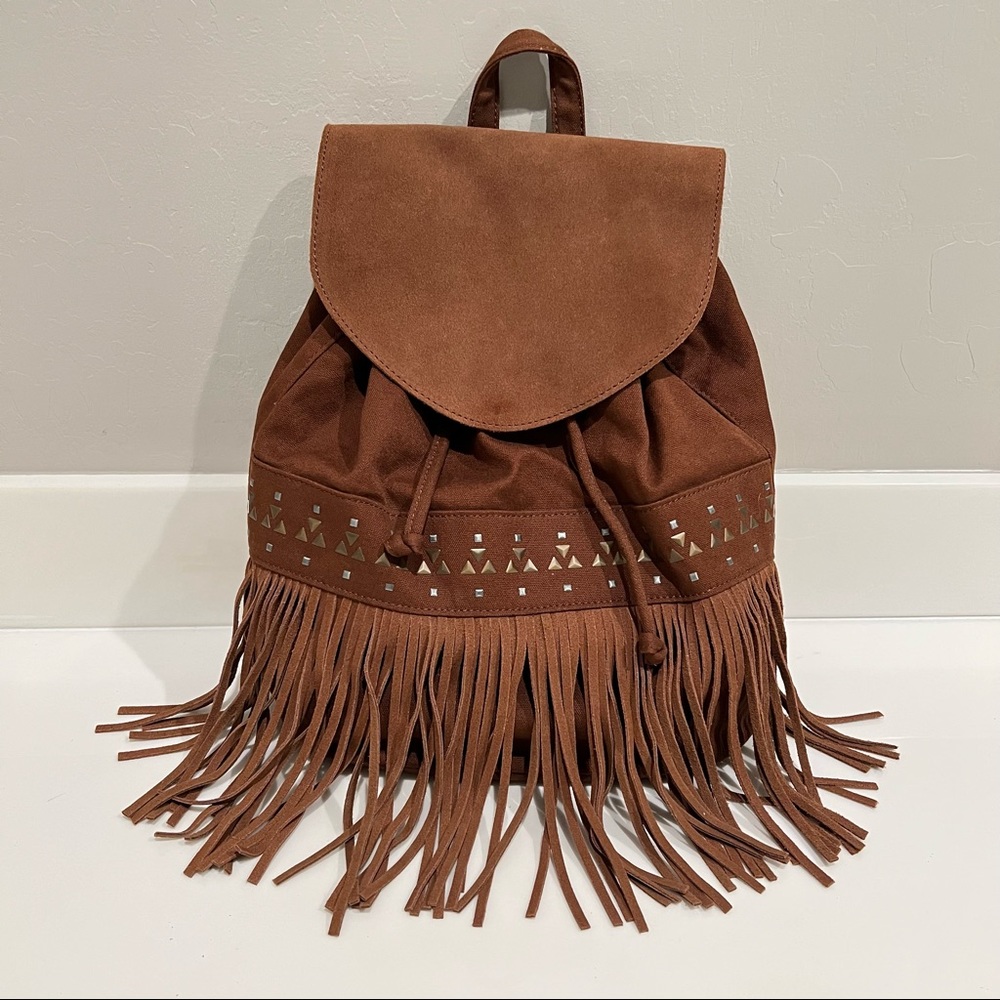 American Eagle Outfitters Brown Fringe Backpack